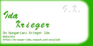 ida krieger business card